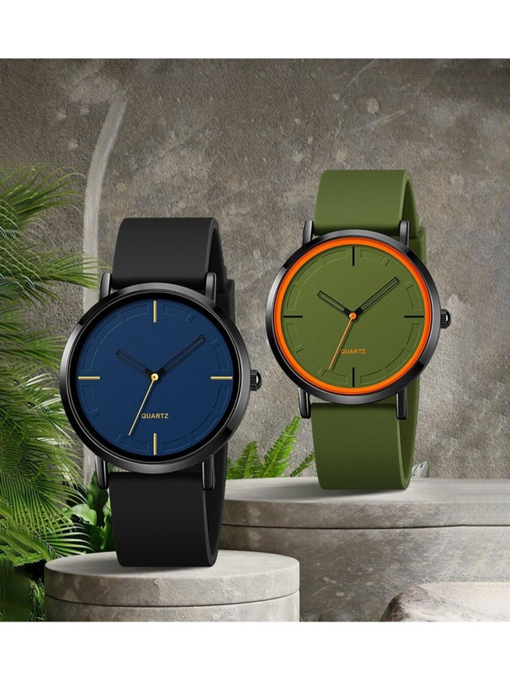 Unisex Green Fashion Simple Analog Quartz Silicone Strap Waterproof Wrist Watch - Picture 4 of 6